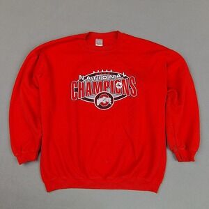 Vintage Ohio State Sweater Men *2XL Red 2002 National Champs Undefeated Thrashed